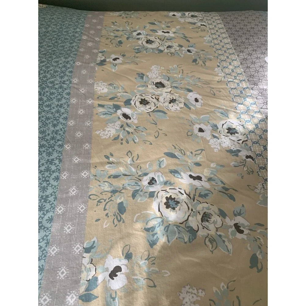Madison Park  King duvet cover set Teal, Gray, White, Tan Shabby Chic